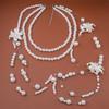 Faux Pearl Lilium Flower Pearl Necklace Multi Layer Stacked Flower Choker  Vacation Look