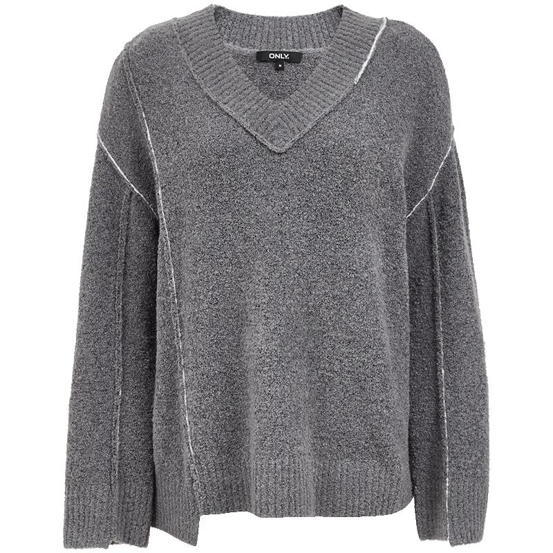 

ONLY Women s Loose Fit V-Neck Knit Sweater L
