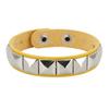 Einreihiges Punk Rock Nietenarmband Quadratisches Stachel-Leder-Manschettenarmband für Männer Frauen \Armband Armband