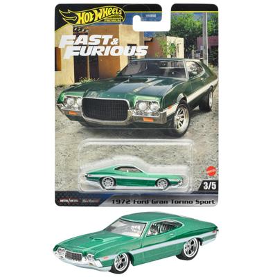 Hot Wheels Fast Furious 1972 Ford Gran Torino Sports for Ages 3 and Up & - Vehicle, Green, HYP72,