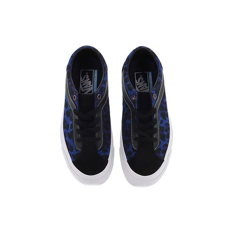 Vans Bold Ni Fabric Leopard Print Animal Pattern Casual Sports Canvas Durable Lightweight Low Top Skate Shoes Women Sneaker Deep-Blue VN0A5DYA8H8