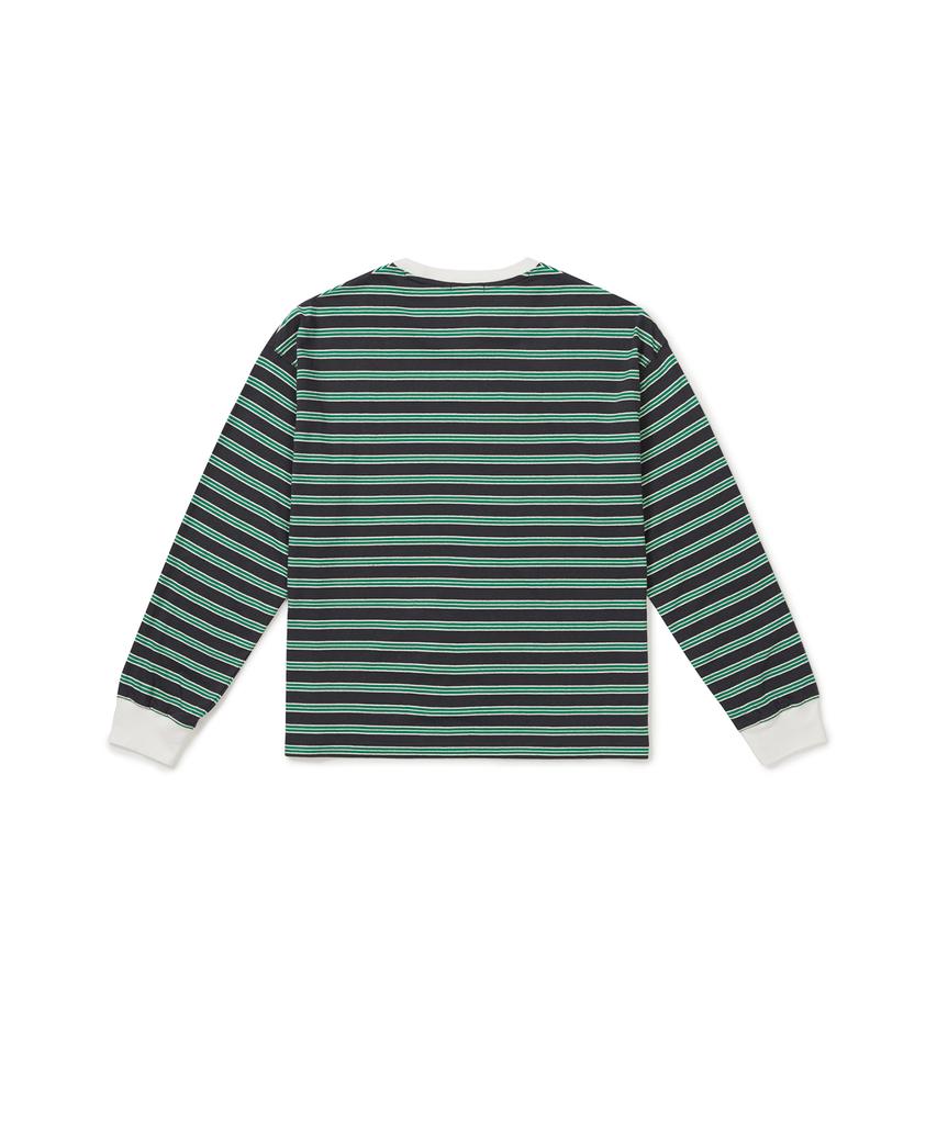 CLOVE [25Fw Clove] Long-Sleeve Striped T-Shirt (Green)