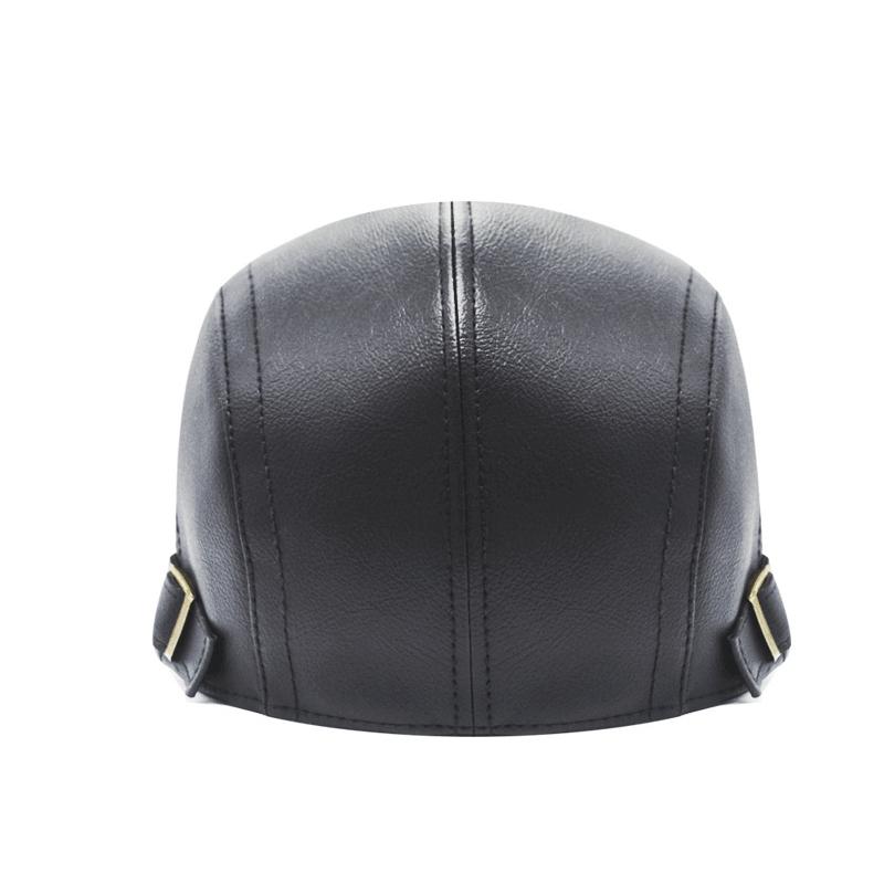 Men Leather Beret Cap Elderly Progressive Cap Newsboy Caps for Men Peaked Cap Driver Ivy Hat