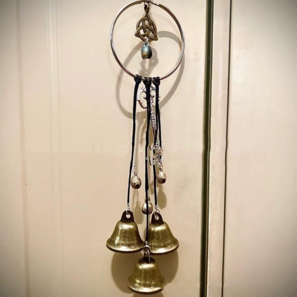 Handmade Wind Chime Wreath Vintage Prayer Bell Craft Hanging Witch Bell  Scenic Spot