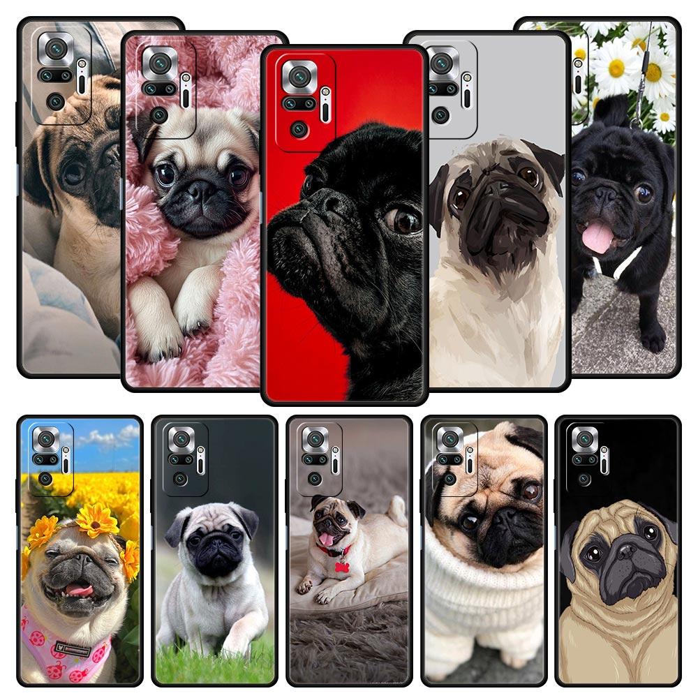 Phone Case For Xiaomi Redmi Note 14 13 12 5G 11 10 Pro Plus 4G 9S 9 14C 13C 12C 10C 9C 9A Soft TPU Cover Cute Pug Dog