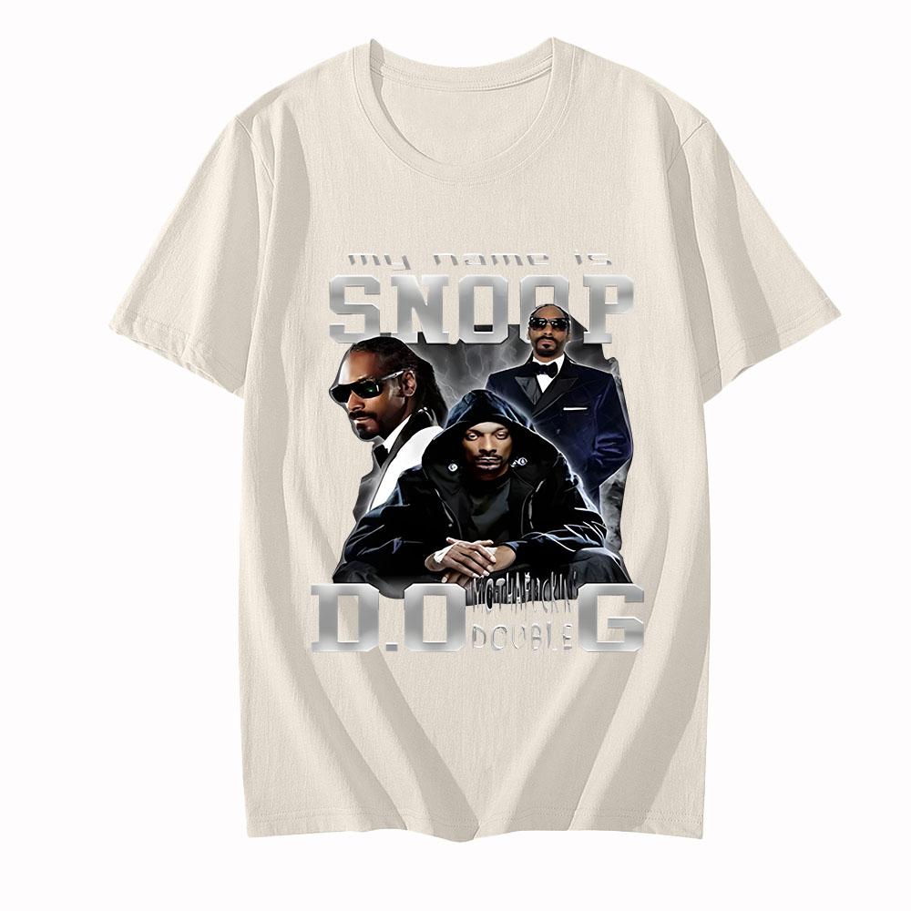 Snoop Dogg T Shirt Back Printing 100% Cotton Round Neck Tee-shirt Pop Grunge Comic Tshirt Punk Retro Clothes