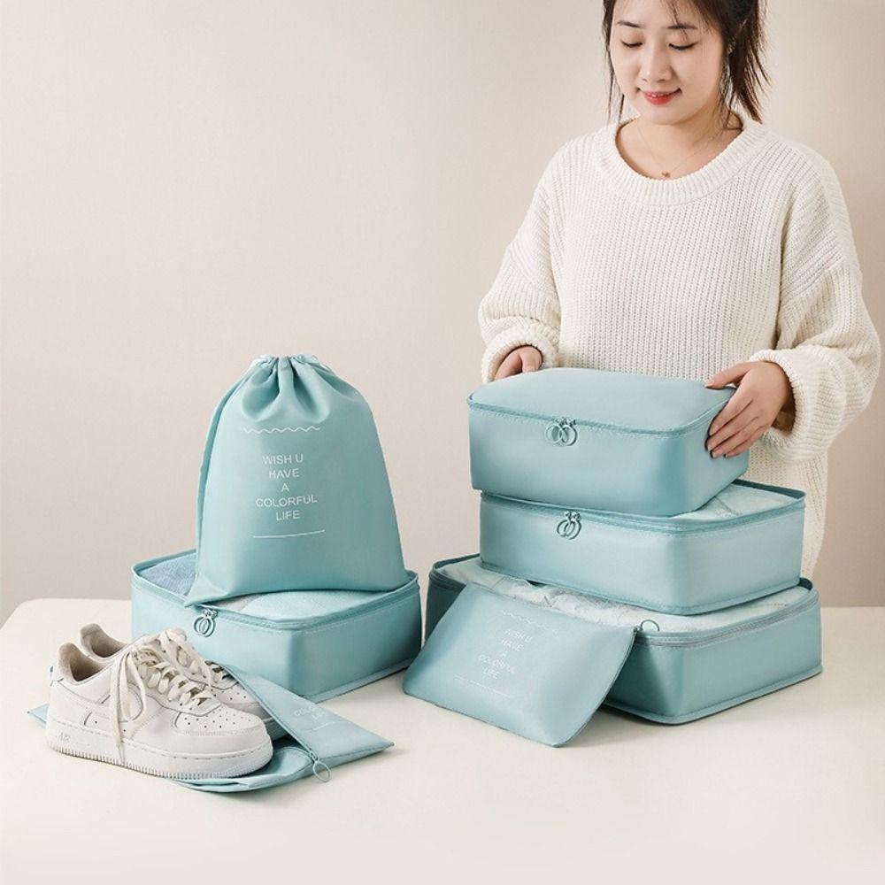 7pcs Large Capacity Clothes Sorting Bag Foldable Packing Cubes Travel Storage Bag  Packing Organizer