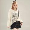 T-shirt a maniche lunghe da donna 'Dune Wasteland Wind Ripped' per Primavera e Autunno, con design ampio, aderente e off-shoulder