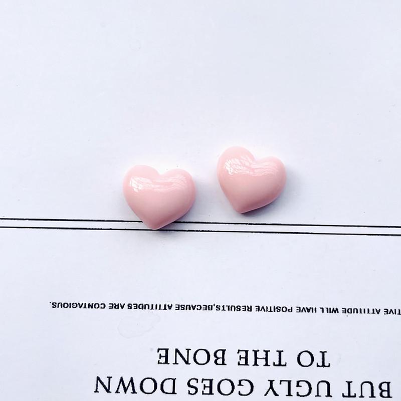 Mini Shiny Heart Resin Charms DIY Decals for Phone Case Hair Clip Craft Accessory Pink White Craft Supply