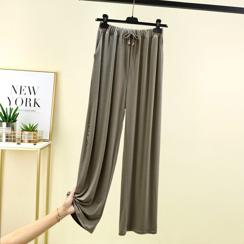 

Модальные повседневные брюки Женские летние тонкие пижамы Свободная верхняя одежда Брюки-джоггеры Брюки больших размеров Брюки для кондиционирования воздуха Брюки с широкими штанинами на все случаи жизни Greyish green XL (62.50 kg-72.50 kg recommended