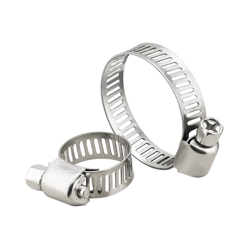 304 Stainless Steel Hose and Pipe Clamp with Buckle 6-12mm diameter *4