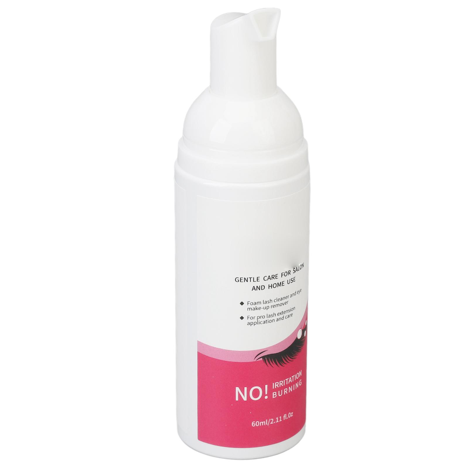 

Eyelash Extension Foam Cleanser Professional Home Salon Safe Mild Lash Shampoo with Cleaning Brush 60ml