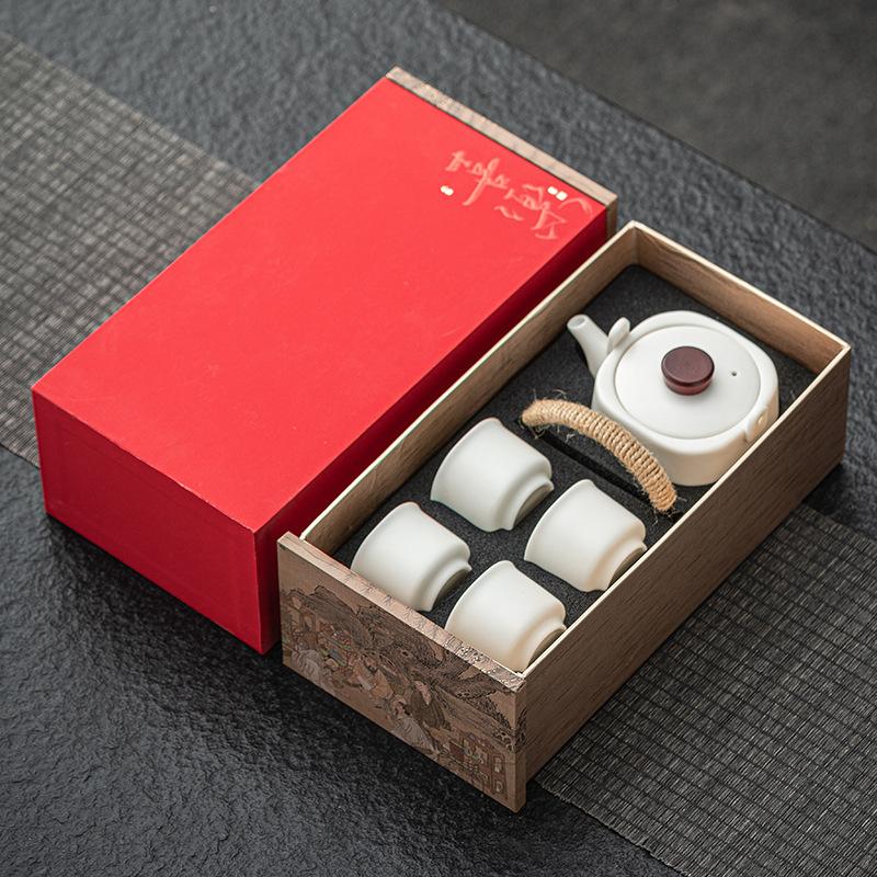 Ceramic tea set, high-end gift box set, accompanying gifts for leaders and elders