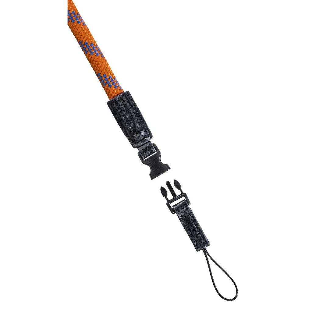 Hama Braid Camera Strap with Quick Made in Officially Imported 120" Fastener, Orange/Blue, Germany,