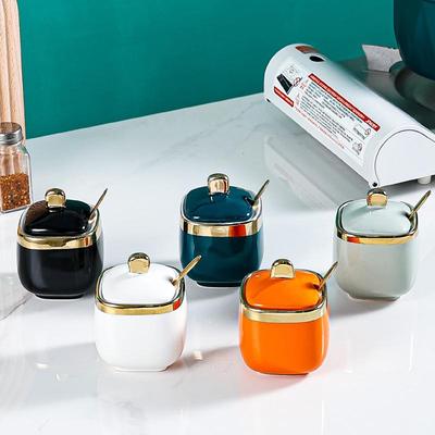 Severská keramická sada na koření: Luxusní láhev na sójovou omáčku, nádobky na sůl a glutamát sodný do kuchyně