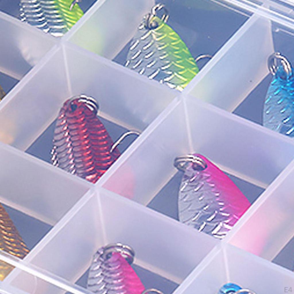 12Pcs Fishing Spoons Lures Bass Baits for Saltwater Trout