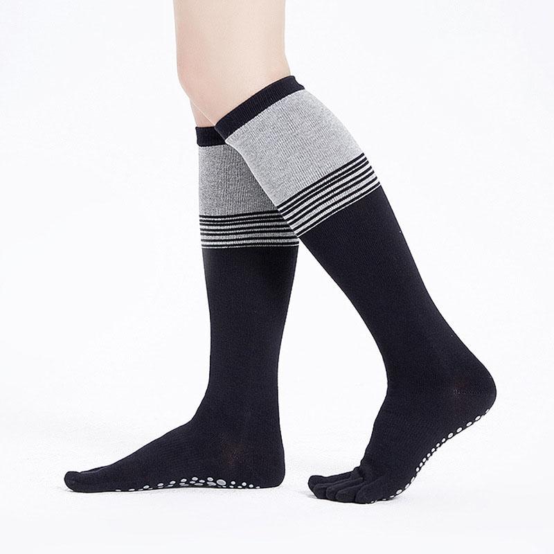 Long Non-Slip Stockings Five Fingers Grip Over Knee High Thigh Sock Women Autumn Winter Sport Dance Yoga Pilates Socks with Toes