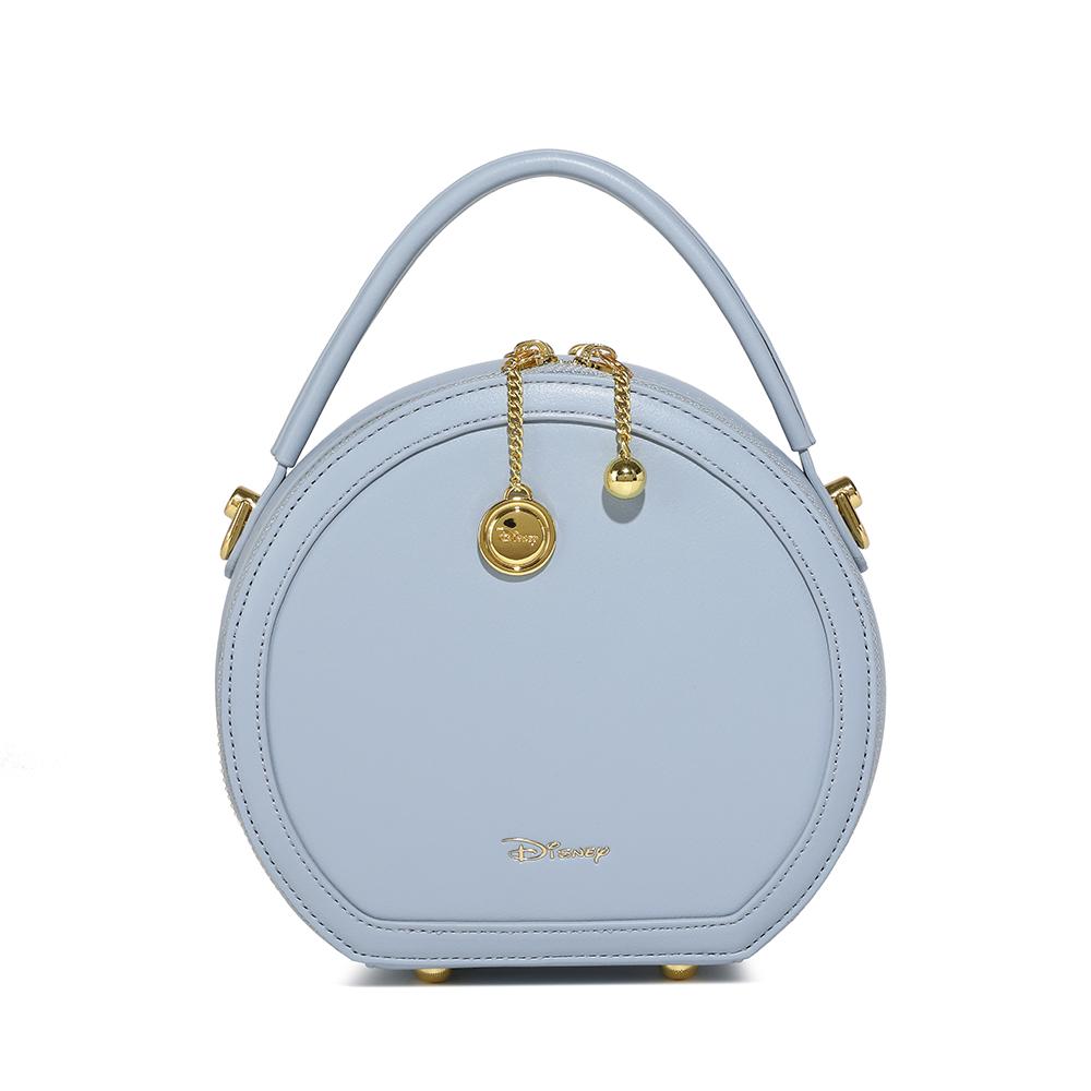 New Disney Mickey Series PU Small Round Bag, One Shoulder Handbag Women's Sky Blue/Milk White BMK-71581L