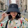 Bucket Hat Female Tide Brand Showing Small Face Wide Brim Tide Hat Smiley Face Versatile Face Covering Sunscreen Sunshade Basin Hat