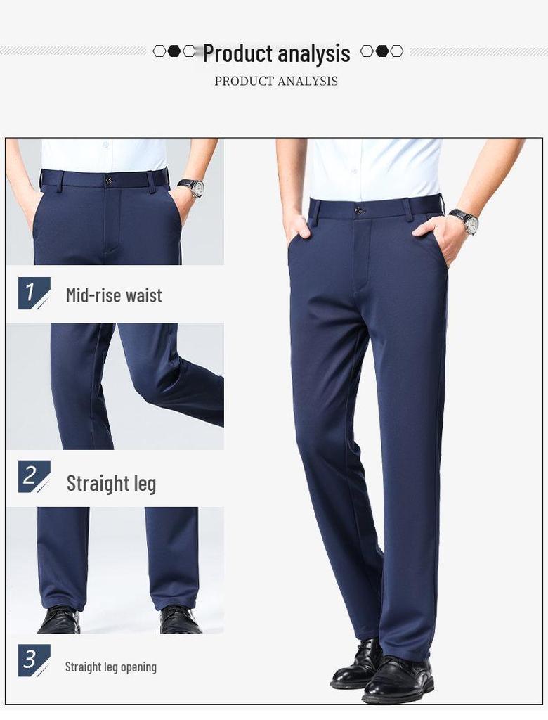 2024 Men's Casual Business Dress Straight-Leg Pants