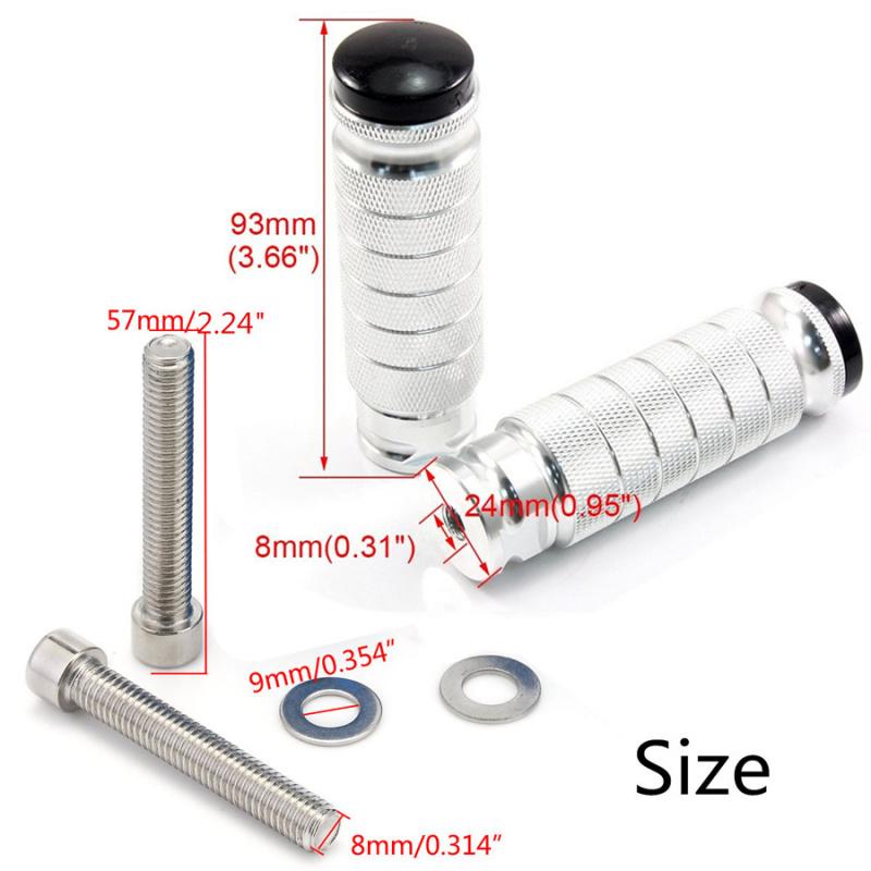 New 1 Pair CNC Aluminum Motorcycle Rear Set Footrests Foot Peg Foot Rest Pegs Pedal