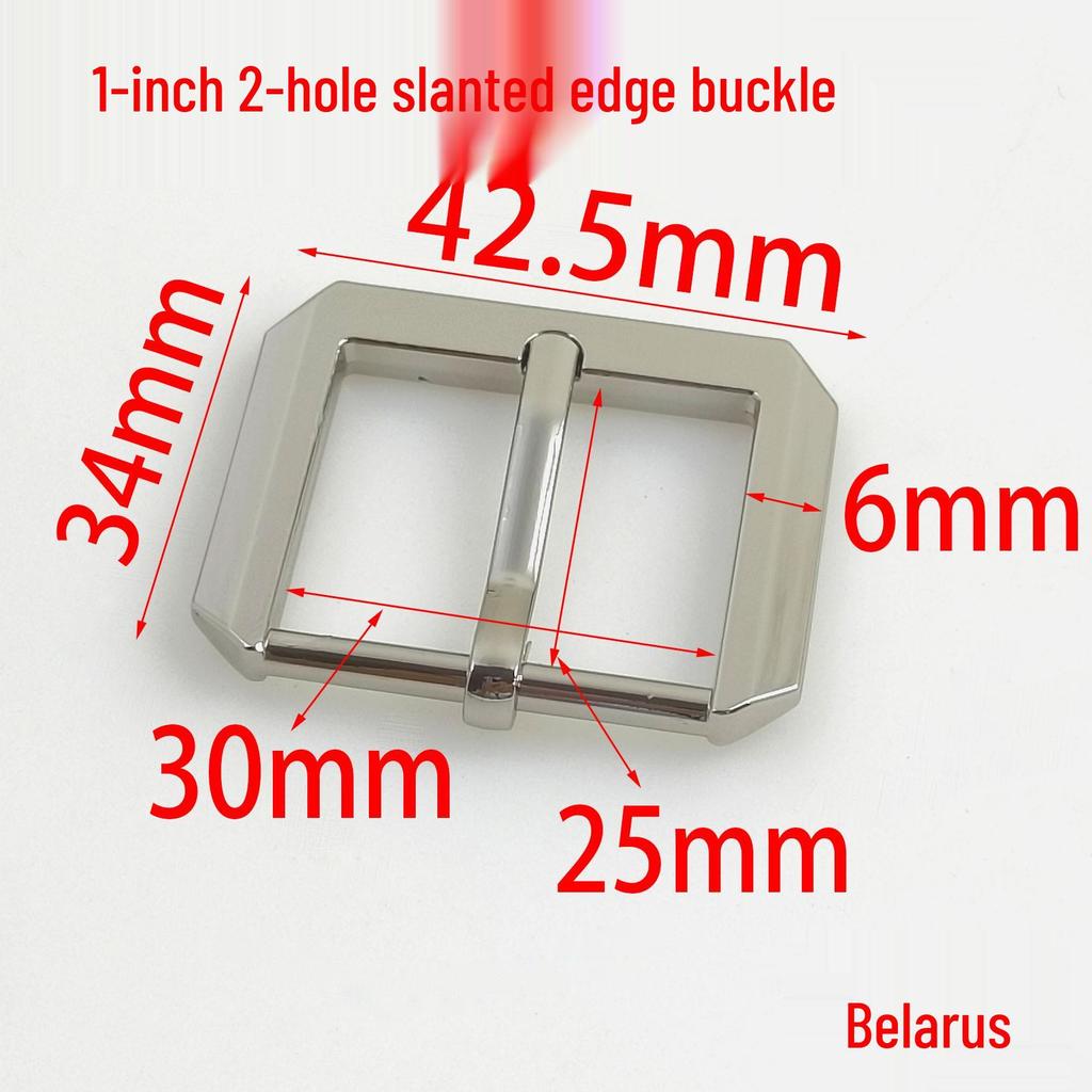 1-inch Beveled Zinc Alloy Rectangular Pin Buckle for Shoes, Bags, and Boxes