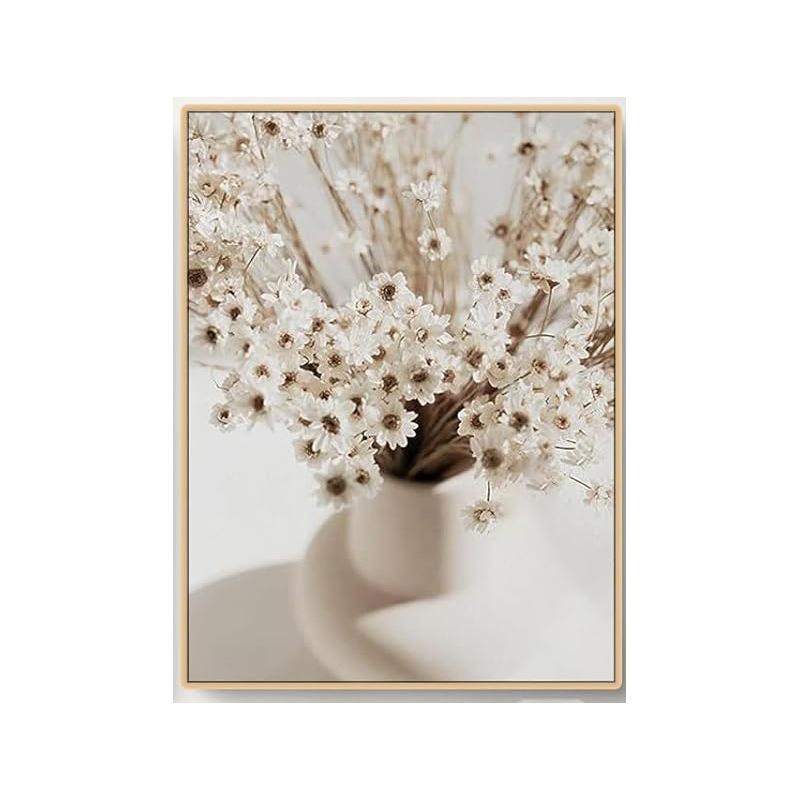 Nordic Beige Dandelion Painting Poster Reed Canvas Art Print Flower Posters Bunny Tail Grass Wall Art Picture Living Room Decor