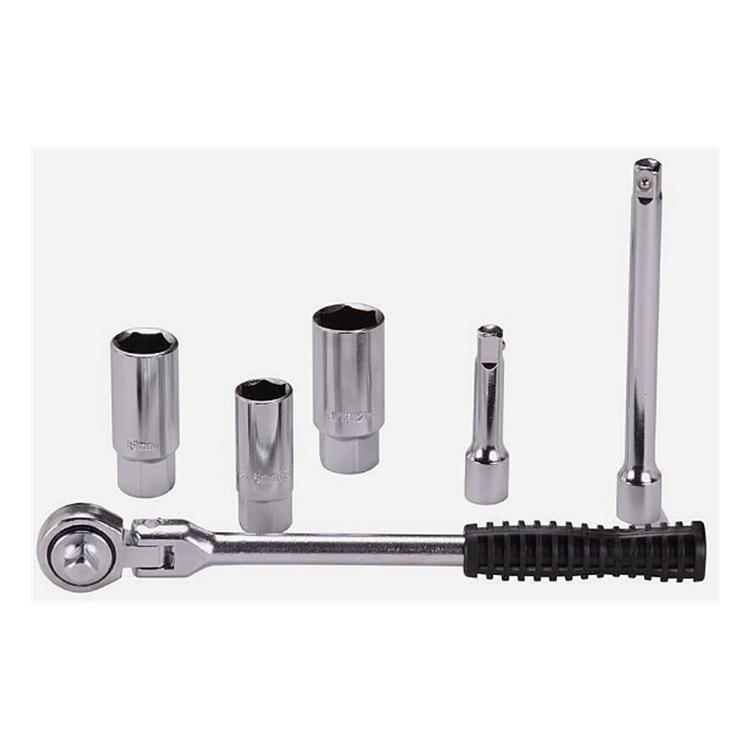 Kehong Dual-Use Ratchet Wrench Set: 3/8" Drive, 16mm & 21mm Sockets, 6" Extension Bar, Spark Plug Socket.