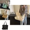 Large Capacity Canvas Tote Bag For Women Stylish Embroidered Letter Design For School