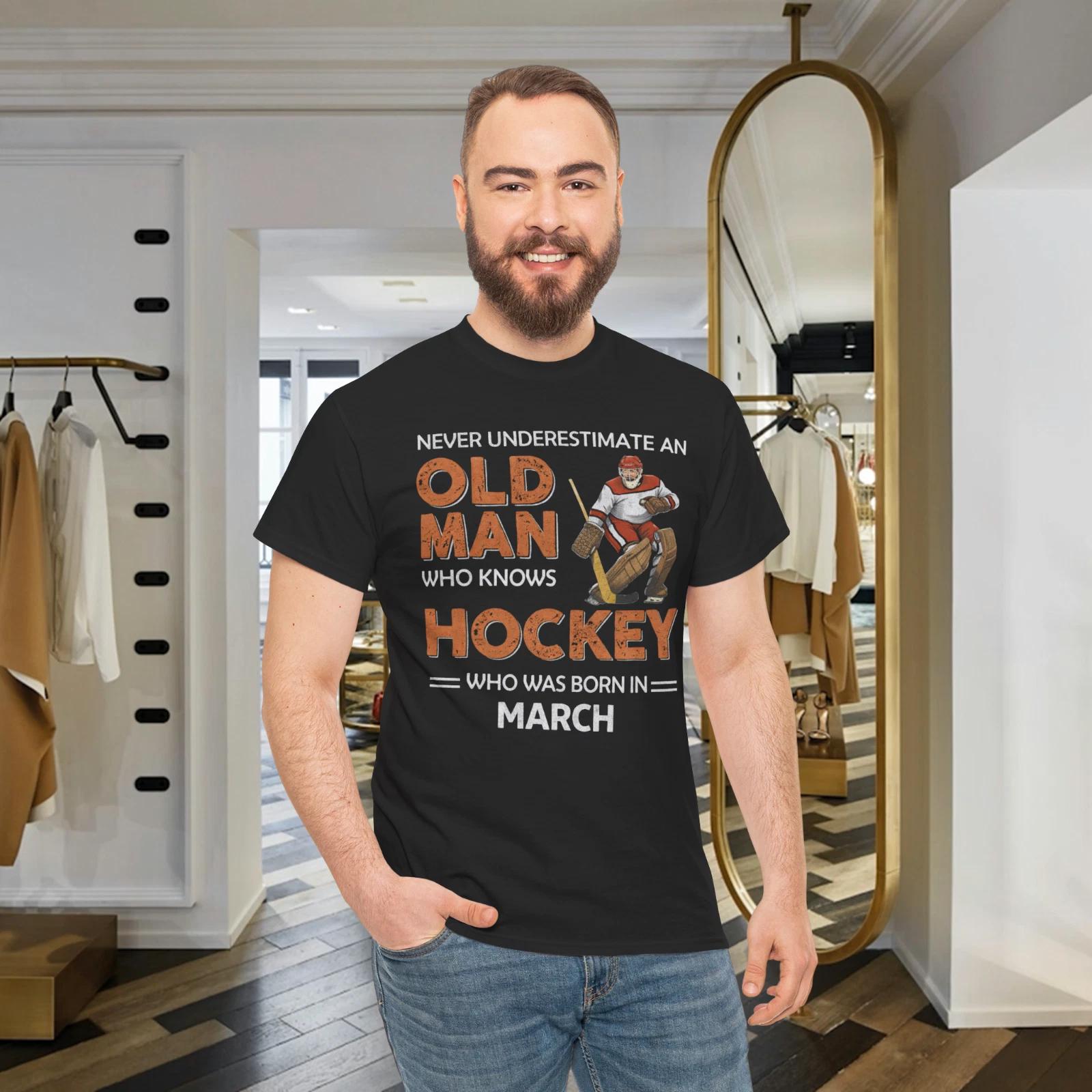 Never Underestimate An Old Man Who Knows Hockey Shirt L