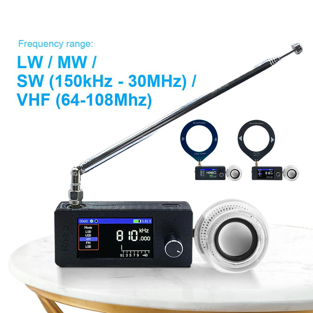 SI4732 0.5-108mhz Portable Radio LSB USB AM FM All Band Radio Receiver with External Speaker HF SW MW VHF Radio for Home Outdoor
