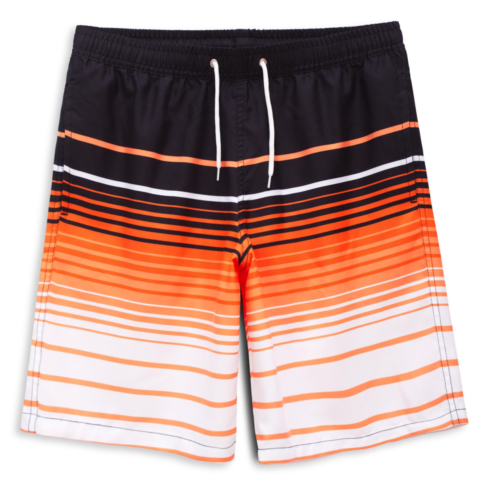 

MEILONGER Amphibious Swim with Mesh Basketball Shorts Size Boys Trunks, Knee-Length, Inner, (Orange Stripe, 155)