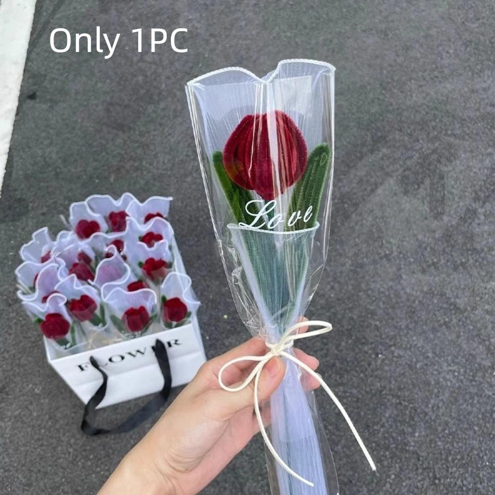 Handgefertigter Tulpen-Drehstab Abschlussgeschenke Künstliche Tulpenblume Süßer Blumenstrauß Paar