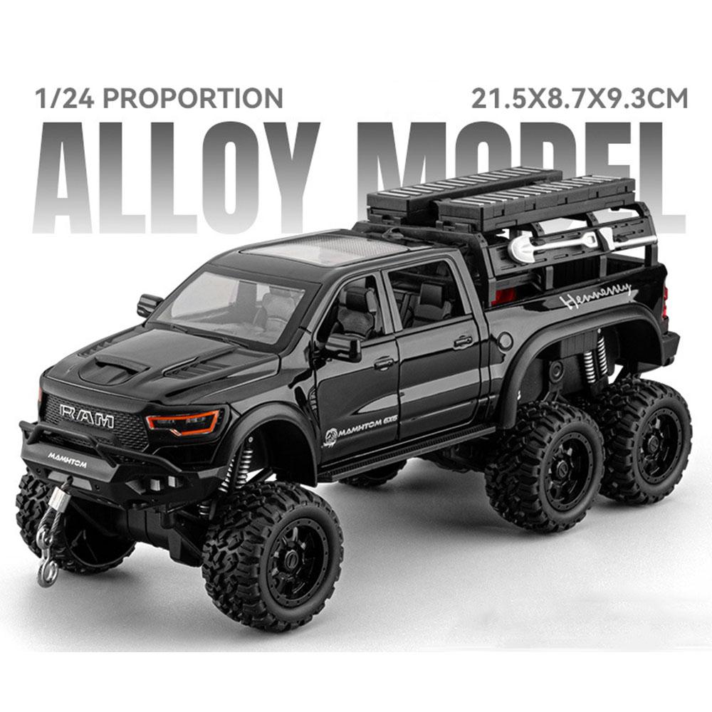 1:24 RAM MAMMOTH Tank 500 Hi4-T SUV Model Car Toy Alloy Diecast Pull Back Shock Absorption Off-road Vehicle Boys Holiday Gifts