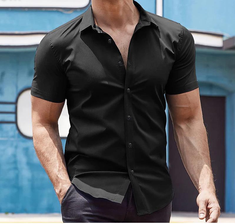 Cardigan Camicia Estivo Casual da Uomo a Maniche Corte