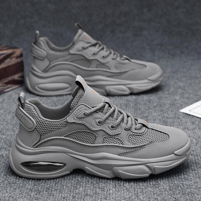 2024 Новые кроссовки для мужчин Кроссовки из дышащей сетки Повседневная спортивная обувь Удобные молодежные крутые кроссовки на шнуровке 39 серый