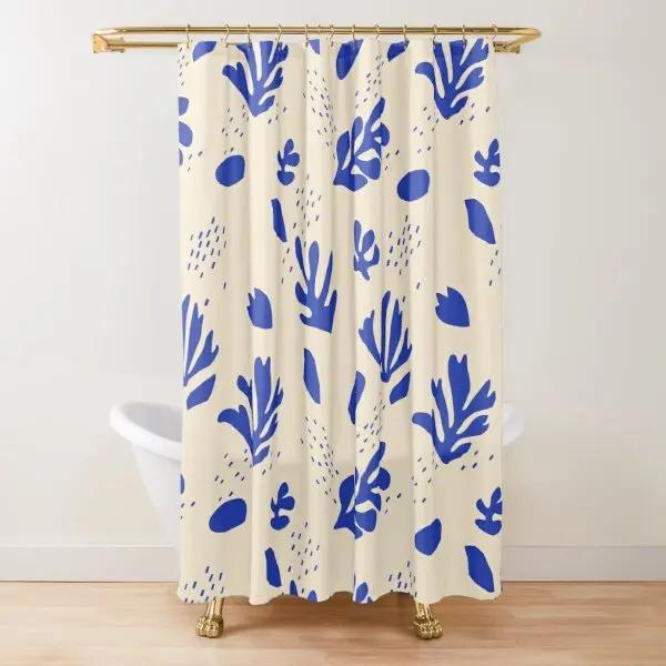 

Абстрактный Матисс Цветочное Искусство Занавеска для Душа Современная Геометрическая Простая Эстетичная Пастельная Бохо Тренд Декор для Ванной Комнаты с Крючком W90xH180cm