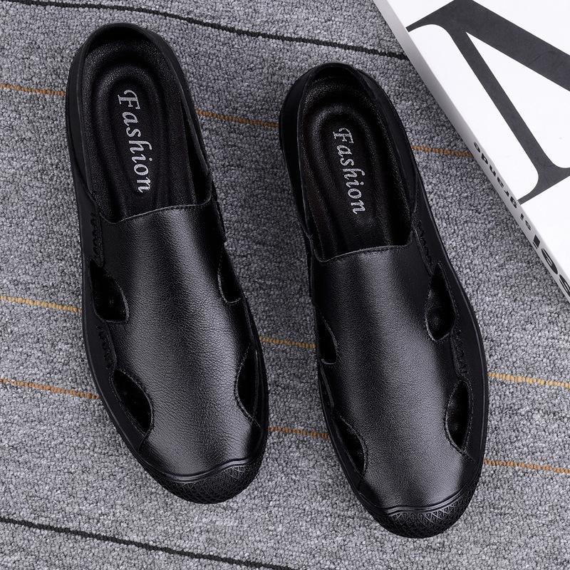 Men's Large Size Outdoor Closed-Toe Slip-On Sandals - Summer Beach & Casual Sports Shoes