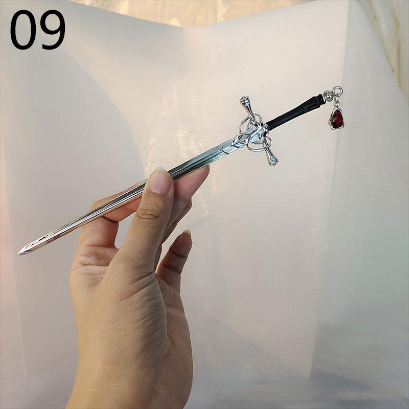 

Женский головной убор панк рубиновый кулон меч шпилька современное украшение для волос мода затылок сковорода простой новый китайский