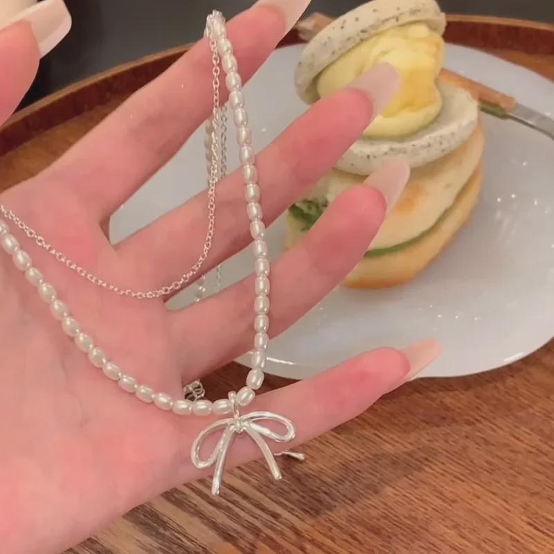 French Retro Double-Layer Pearl & Millet Bead Choker Necklace