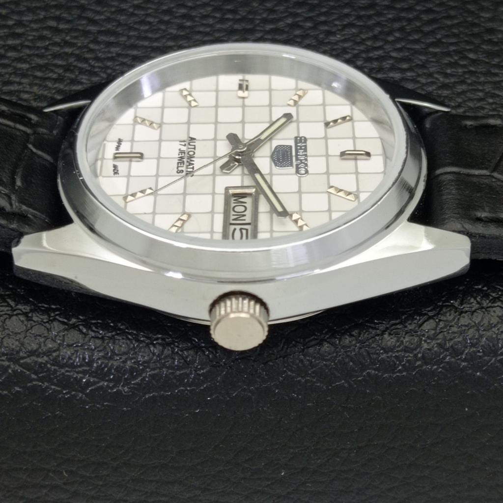 JAPAN SEIKO 5 AUTOMATIC MENS 6309A REFURBISHED WHITE COLOR DIAL WATCH A440246-9 Sk-a440246-1