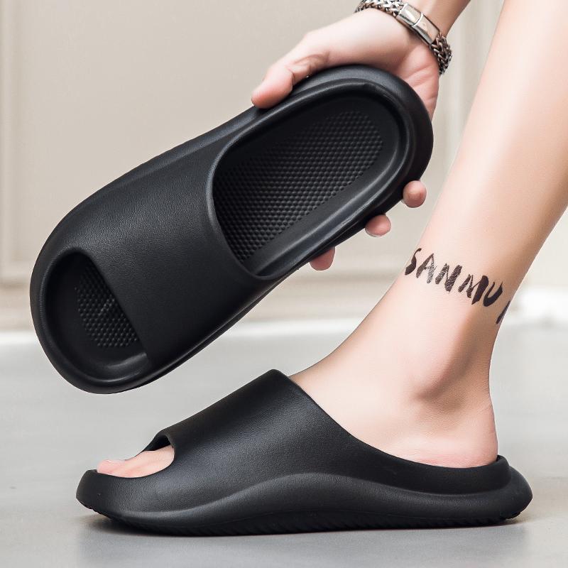 Papuci de vară pentru bărbați, cu talpă moale și groasă, pentru interior și acasă, cu platformă, la modă, pentru plajă, cupluri, antiderapante, pentru baie