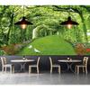Green Garden Wall Mural Vine Corridor With White Doves Nature Wallpaper for Living Room Decor