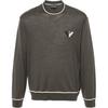 Striped Logo Crew Neck Knit Sweater Men Sweater Gray-Green 6D1MXH-1MJLZ-F630