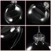 6pcs Christmas Flat Ball Decor Fillable Transparent Pet Plastic Diy Hanging Ornament For Party Wedding Candy Decoration