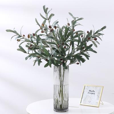 False Plant Vivid Easy Maintain Green Leaves Beautiful Artificial Olive Tree Branch Silk Flowers for Party