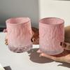 Cherry Blossom Pink Crystal Glass Cup,, Hammer Patterned Whiskey Glass, Ladies' High-value Juice Coffee Cups, Cold Beer Glass