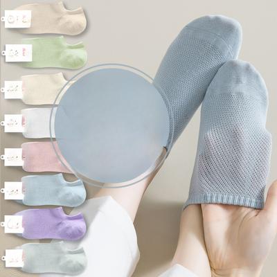 Women's Spring and Autumn Thin Pure Cotton Invisible Mesh Short Boat Socks