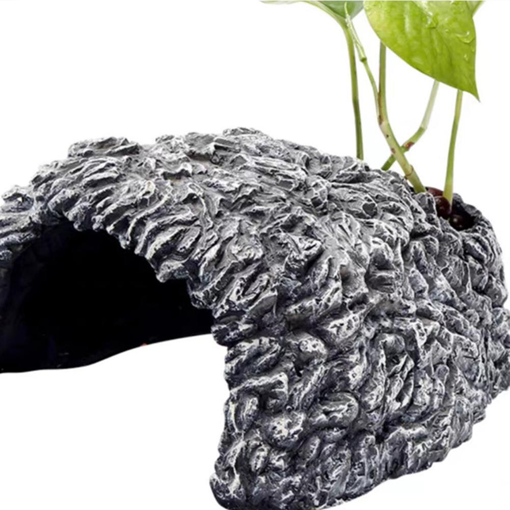 Reptile Hideout Cave, Resin Rock Hides Habitat, Fish Tank Landscape Decor, Fish Shrimp Shelter, Aquarium Ornaments For Lizards Turtles Tortoise