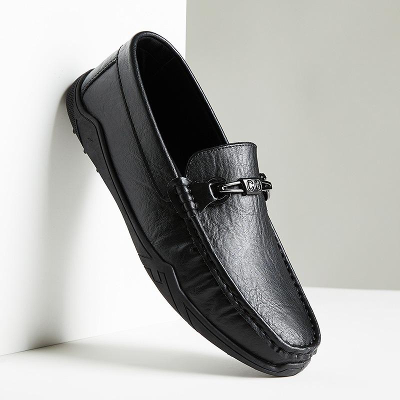 

Doudou shoes men s summer new men s casual leather shoes cover feet lazy shoes soft sole breathable business 43